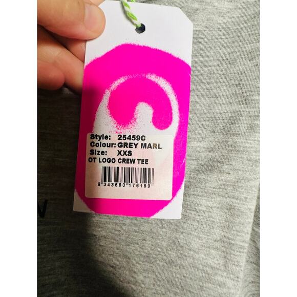 ONE TEASPOON Grey Marl Logo Crewneck Short Sleeve T-shirt NWT Size XXS - Picture 4 of 6